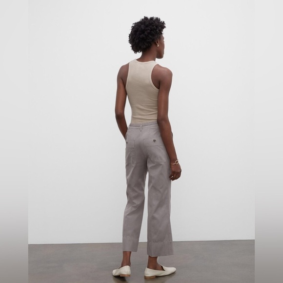 CLUB‎ MONACO Tea Dyed Bootcut Cropped Chinos Army Green Utility Vibe Size 12 - Picture 2 of 14